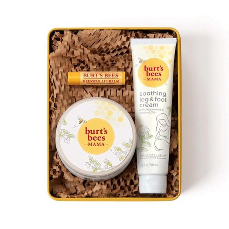 Burt’s Bees Mama Gift Set - Natural Skin Care Essentials | Lip Balm, Leg Cream & Belly Butter, 0.15 oz/3.38 oz/6.5 oz