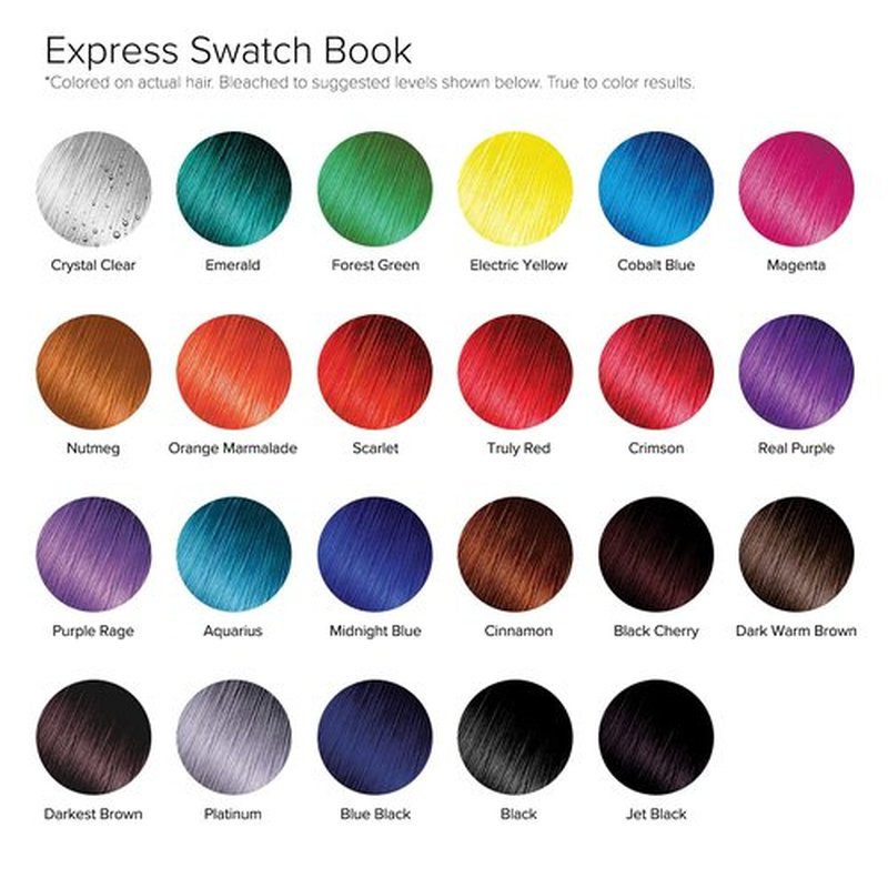 Kiss Express Semi-Permanent Hair Color - Vivid Pigmented Dye for Vibrant Hair | Gentle Formula, Gray Coverage, 3.5 oz (Black, 2 Count)
