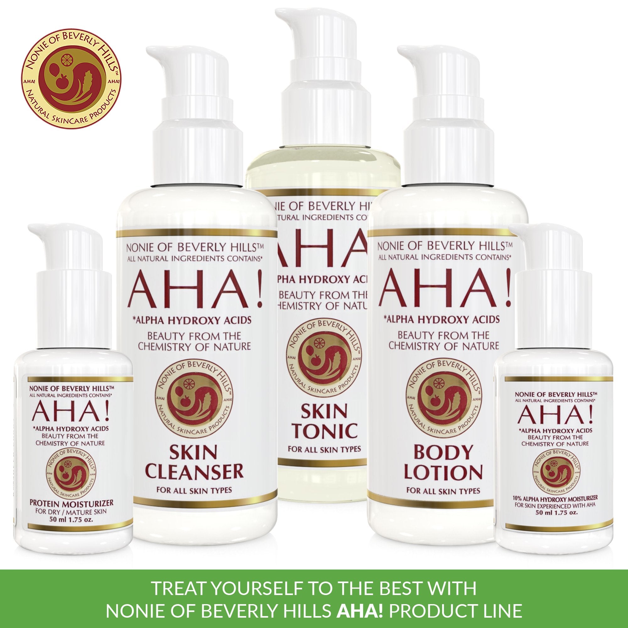 Nonie AHA Protein Moisturizer for Dry Skin Rejuvenating Protein Cream with Alpha Hydroxy Acids 100% Natural & Vegan Ingredients Gentle USA Made
