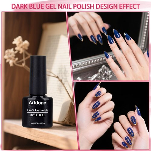 Artdone Gel Nail Polish Set Solid UV Gel 16 Bottles Set Include Top & Matte Top Coat and Base Coat White Pink Yellow Blue Red Colors For All Seasons Neutral Soak Off Manicure Kit For Nail Art