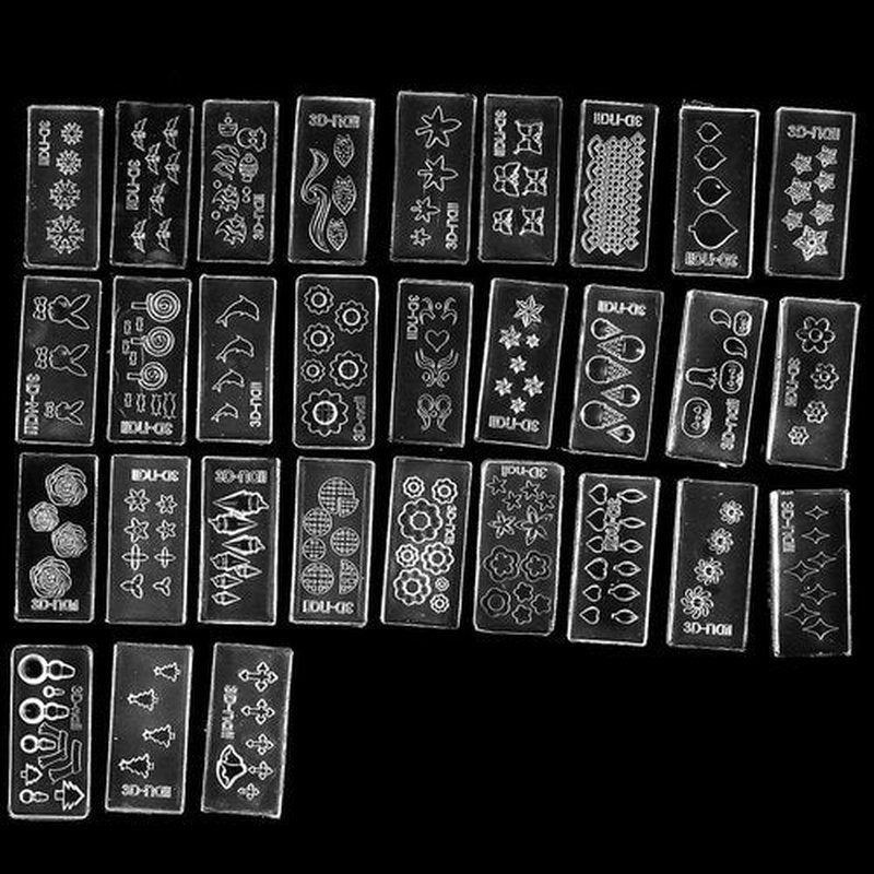 SING F LTD 30 Style Durable 3D Acrylic Mold for Nail Art DIY Decoration Design Silicone
