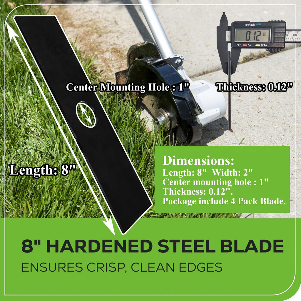 Pertresion 8" Edger Blades Replacement 613223 - Compatible with Maruyama Ryobi Echo Stihl Green Machine Edger Replace 720237001 41337134101 237001 216062, 1 Inch Center Hole, 4 Pack