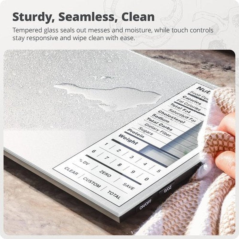 Greater Goods Food Scale - Nutrition Calculator & Meal Prep Tool | 11lb Capacity, Silver Finish