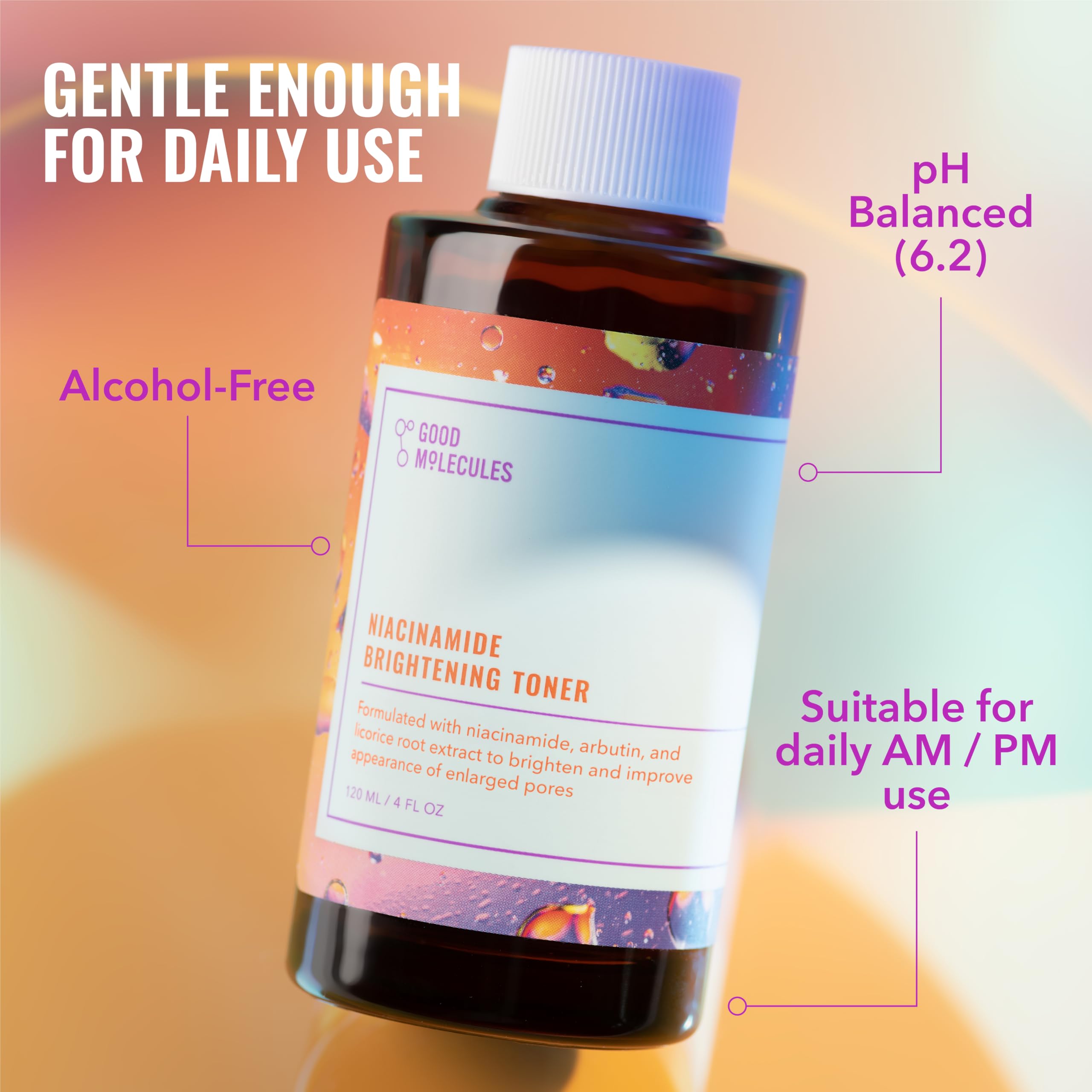Good Molecules Niacinamide Brightening Toner - Toner for Face with Niacinamide and Arbutin for Skin Tone Balancing - Minimizes the Look of Pores, Facial Skin Care