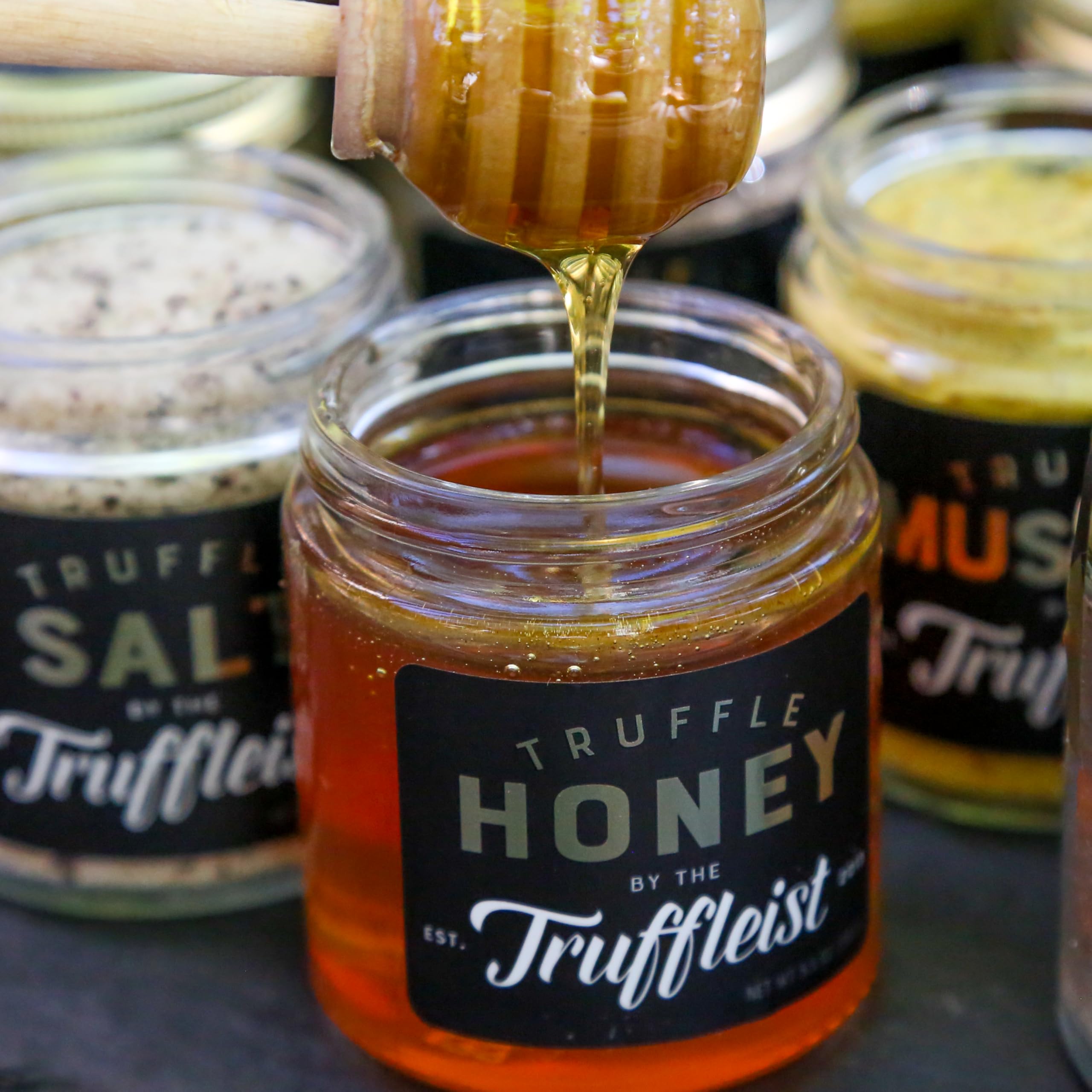 The Truffleist Truffle Honey – Truffle-Infused, Locally Sourced Honey with Real Black Summer Truffles - 5.5 oz