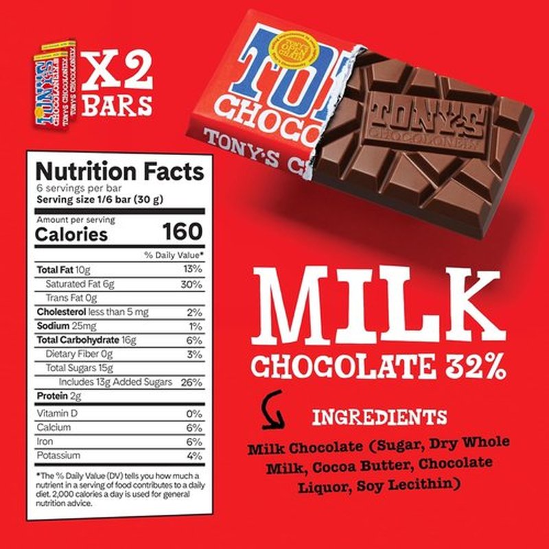 Tony's Chocolonely Milk Chocolate Bundle - Fairtrade & B Corp Certified, No Artificial Flavoring - 6 Bars, 6.35 Oz
