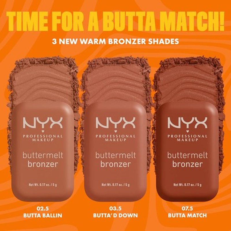 NYX PROFESSIONAL MAKEUP Matte Buttermelt Bronzer - Longwear Vegan Face Makeup, 12-Hour Wear | All Butta'D Up (Light Medium Neutral)