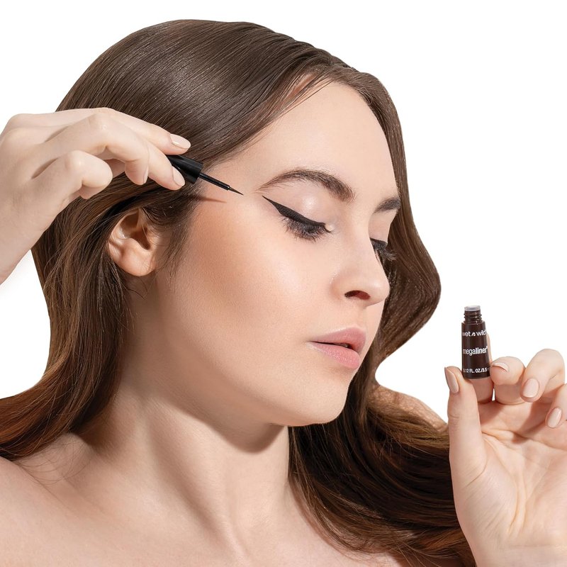 Wet n Wild MegaLiner Liquid Eyeliner - Intense Black Color for Bold, Long-Lasting Looks