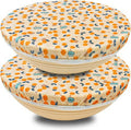 OHIYO Reusable Beeswax Bowl Covers - 2 Large Elastic Cotton Cloth Caps for Bread Proofing | 12 Inch