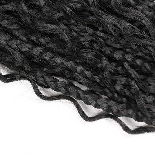 LMZIM 14 Inch Goddess Box Braids Crochet Hair for Black Women - 8 Packs Synthetic Hair Extension,Bohemian Boho Box Braids Crochet Braid Curly Ends1B