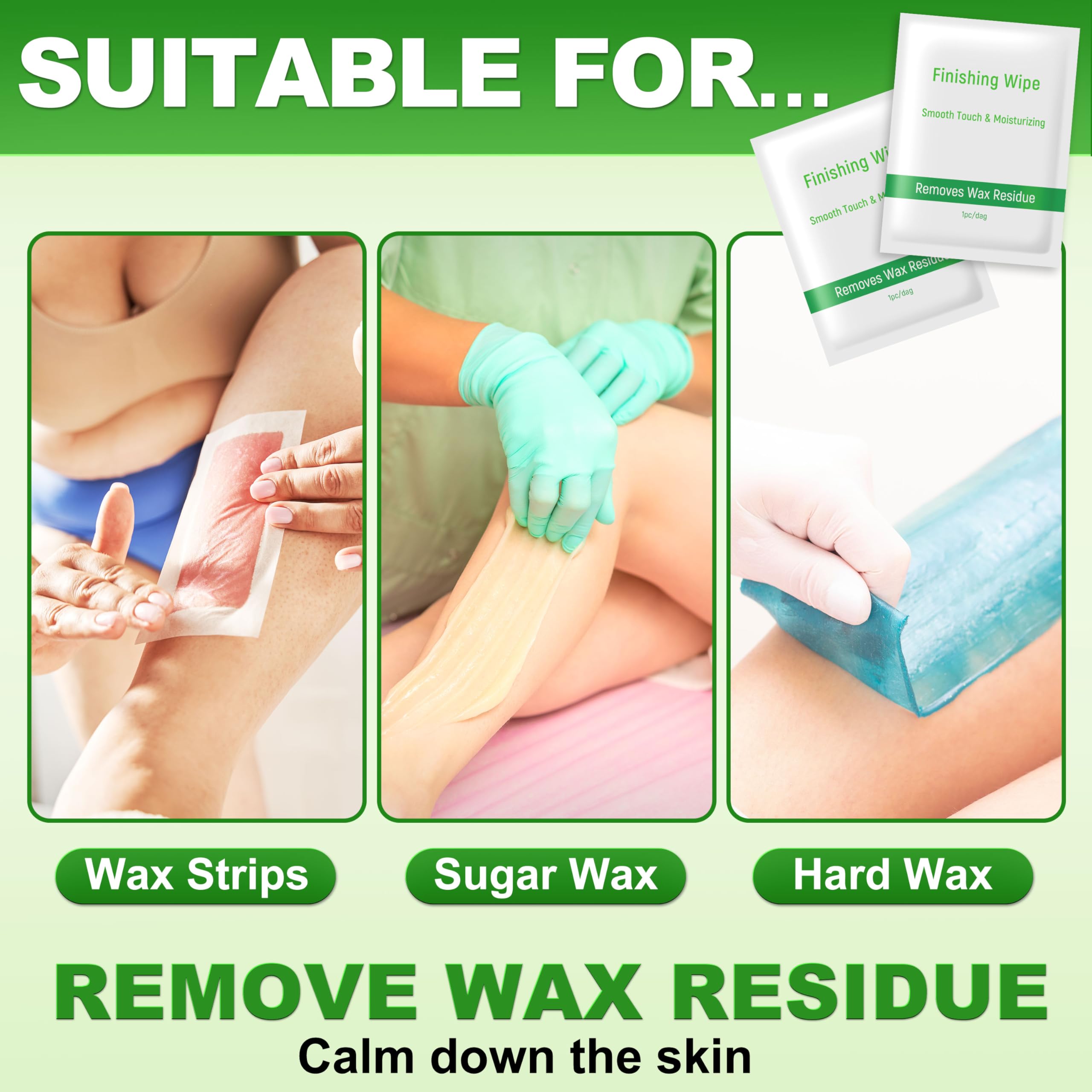 Wokaar Post Wax Aftercare Oil Wipes - Refill Pack with 18 Balm Wipes, Removes Wax Residue, After Wax Care for Face, Bikini,Legs Area