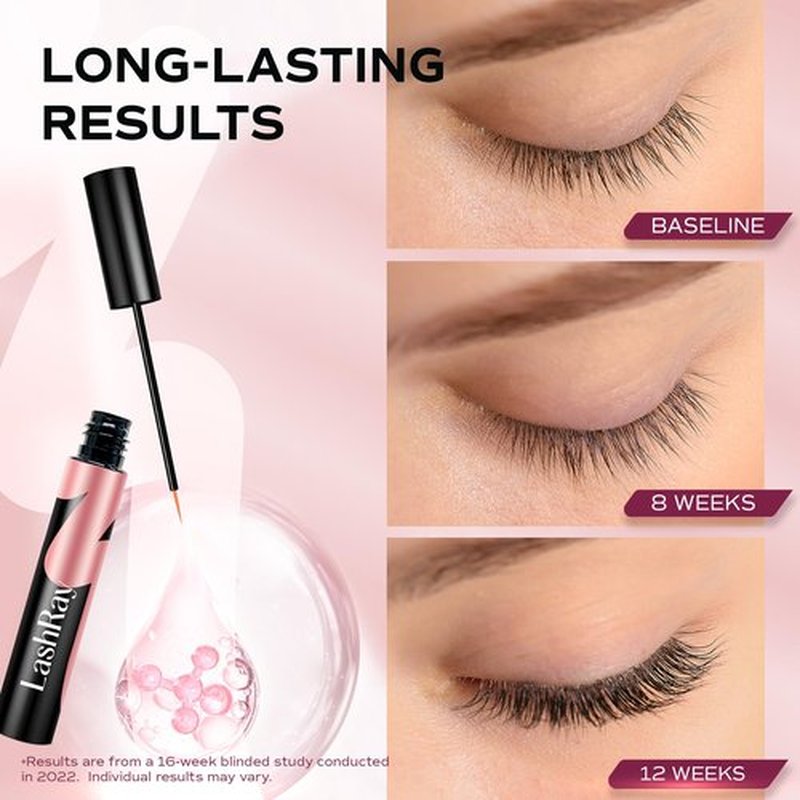 LashRay Eye Lash Enhancing Serum to Grow Longer Thicker Eyelashes for Women
