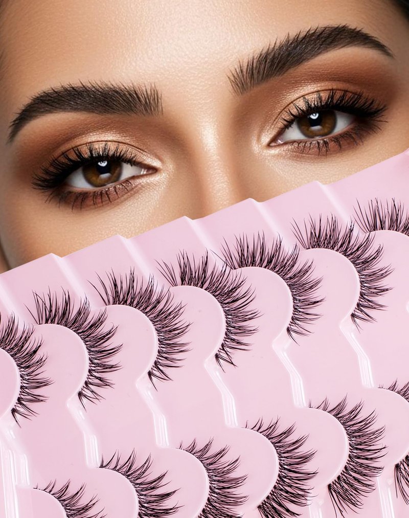 Wispy Natural Lashes Flared False Eyelashes Fluffy Fake Lashes Flared-06