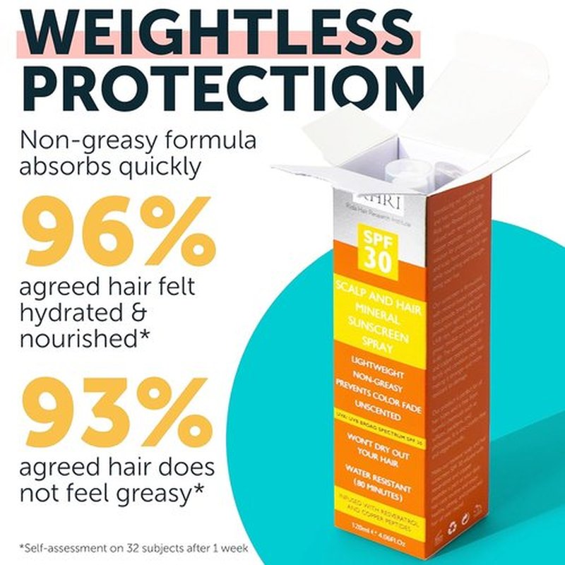 Premium SPF 30 Hair Sunscreen Spray - Non-Greasy UV Protection & Heat Defense | Prevents Color Fade & Dryness | 4 oz