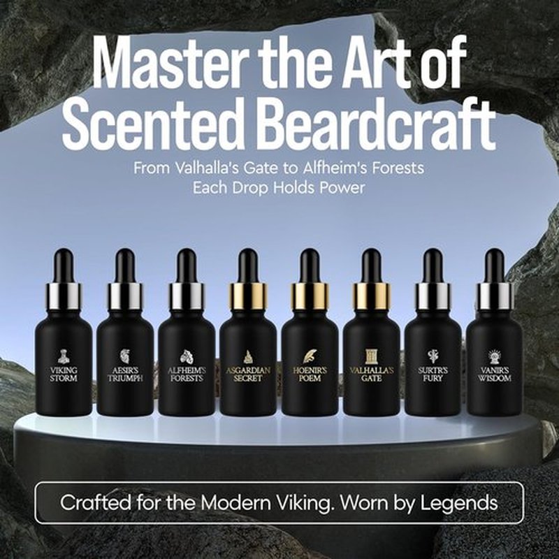 Beard Struggle Beard Oil Sampler Kit - 8 Premium Viking Scents for Luxurious Beard Care