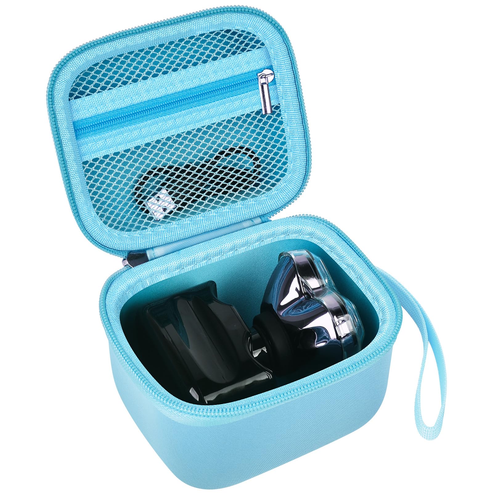 Case for Skull Shaver Electric Pitbull Pro Razor, Hard Travel Rotary Men Head Shavers Beard Trimmer Storage Carrying Box with Zipper Mesh Pocket for Men's Gold Pro Mustache Grooming Kit-Only (Blue)