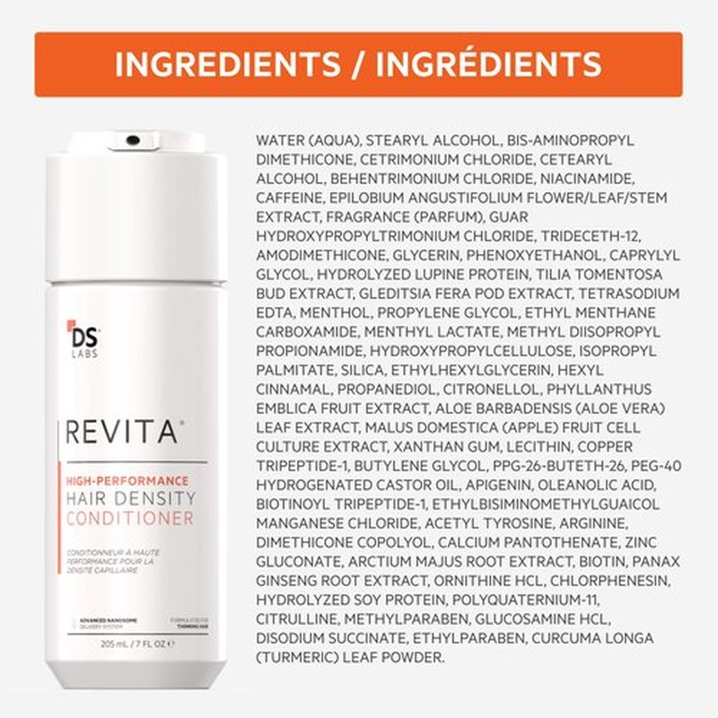 DS Labs For Men & Women Revita Conditioner - Scalp Refreshing Hydration for Fuller Looking, Weightless Hydration, Caffeine, Turmeric, Sulfate & Silicone Free, Color Safe, 500 mL