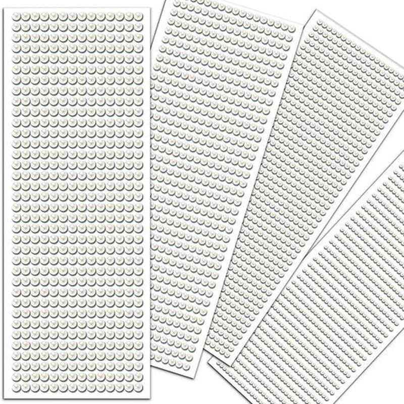 3090 Pcs 4 Sheets Pearl Rhinestone Stickers 3/4/5/6 mm Self Adhesive Craft Rhinestones Gems for Face Eyes Makeup Hair Body (Beige_pearl-3/4/5/6mm)