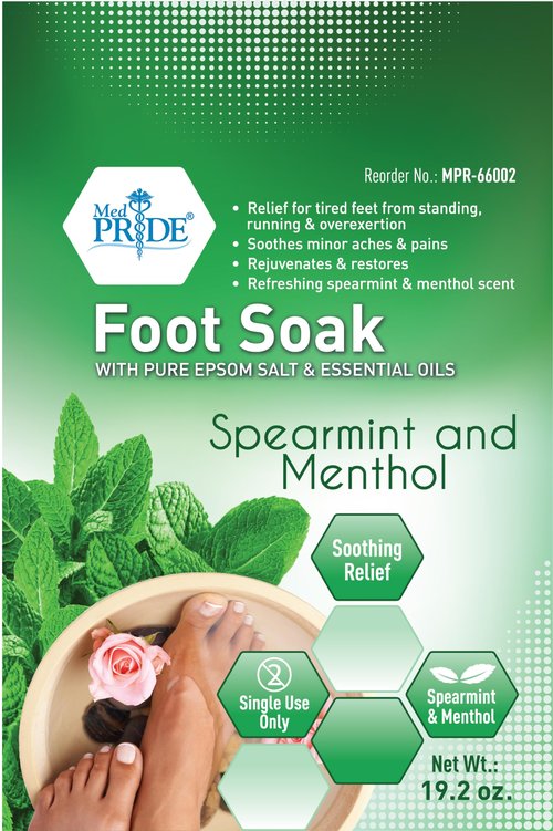 MED PRIDE Menthol Epsom Bath Salts for Pain Relief, Soothing Muscle Recovery & Relaxation with Essential Oils (Foot Soak 19.2 Ounce (Pack of 1))