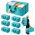 WORKPRO 6 Pack Extra Large Moving Bags with Zippers & Carrying Handles Backpack Straps, Heavy-Duty Storage Tote for Space Saving Moving Storage (Blue)