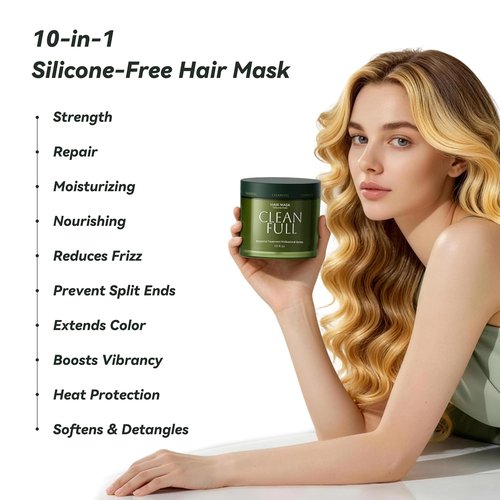 **Regine Switzerland Botanical Keratin Hair Mask - Deep Repair Conditioner for Dry, Damaged Hair (10 fl oz) | Vegan, Silicone-Free, Lightweight Formula**