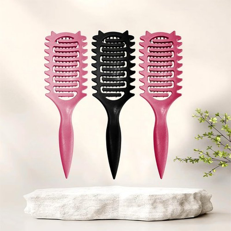 New Curl Defining Brush Ventilated Boar Bristle Hair Brush,Curl Brush For Curly Hair Wet,Curly Hair Brush For Valentines day gifts Women And Men (Pink)