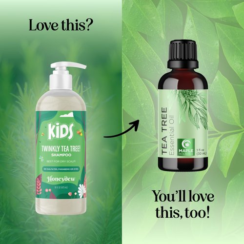 HONEYDEW Cleansing Kids Shampoo for Dry Scalp - Dry Flaky Scalp Care Shampoo for Kids and Hair Build Up Remover with Tea Tree Oil and Rosemary Essential Oils for Hair Care - Cleanser for Build Up