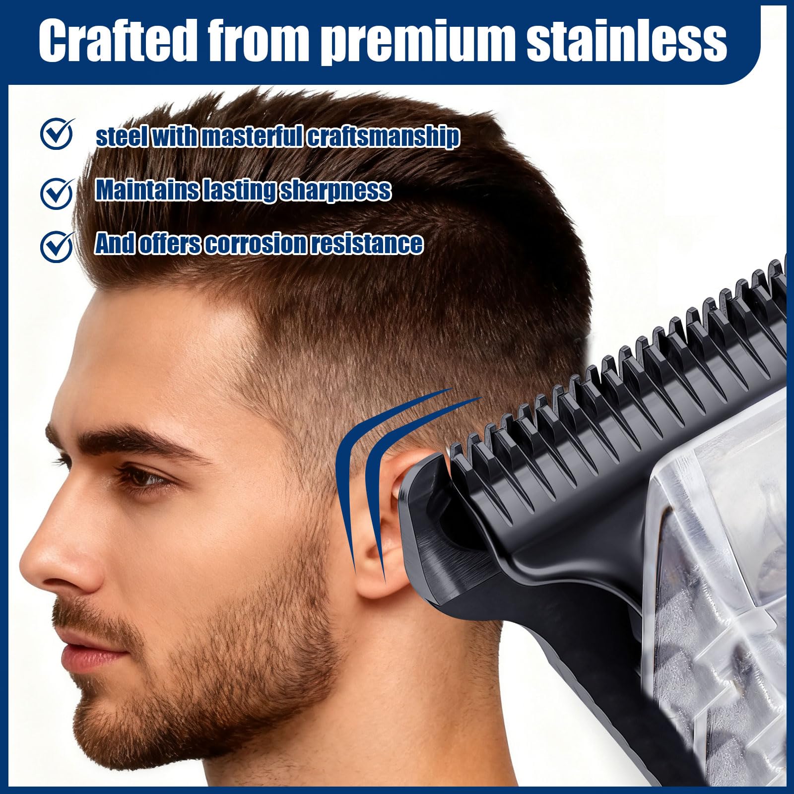 2215 Adjustable Replacement T Wide Blades Compatible with Wahl 5 Star Serise Detailer Li Trimmer 8081 and 8171 Models