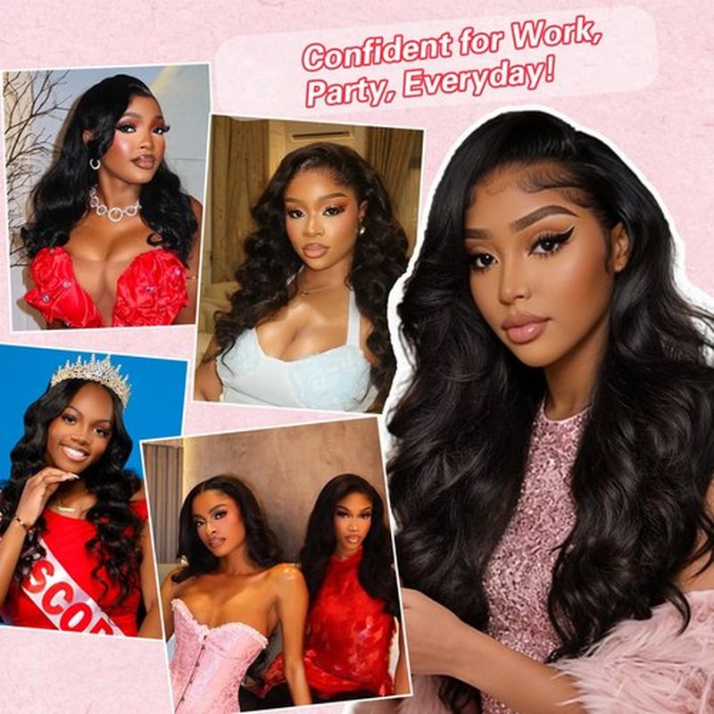 olimaruly Half Wig Human Hair Body Wave Natural Black Drawstring Invisible Hairline Glueless Wear and Go Seamless Clip Ins Flip Over Human Hair Half Wigs for Black Women 18 Inch