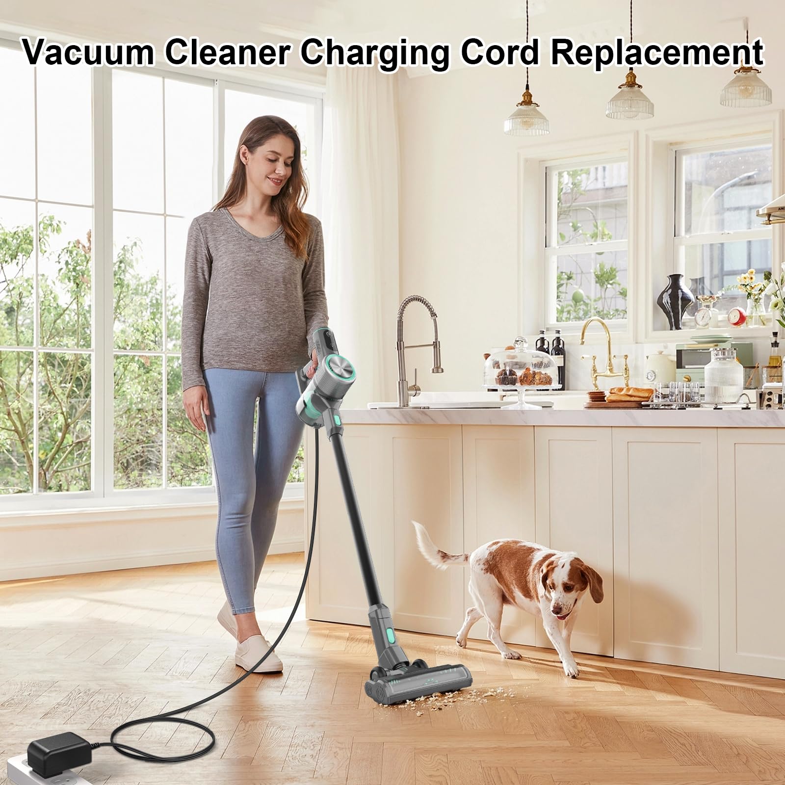 VIFOCUFY 26.5V AC/DC Adapter Charger Compatible with Wyze WCVV2CD Cordless Stick Vacuum 26.5VDC 0.5Ah Lithium Li-ion Battery 300W Lightweight Cordless Stick Vacuum Cleaner Charger Power Cord Supply