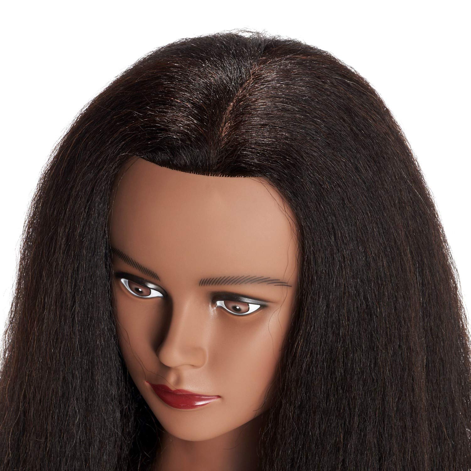 Hairingrid Mannequin Head 16"-18" 100% Real Hair Hairdresser Cosmetology Mannequin Manikin Training Head Hair and Free Clamp Holder (16 Inch)