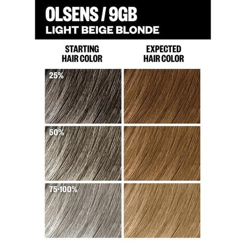 IGK Permanent Hair Dye Color Kit - 9GB Olsens Light Beige Blonde | 100% Gray Coverage, Strength & Shine