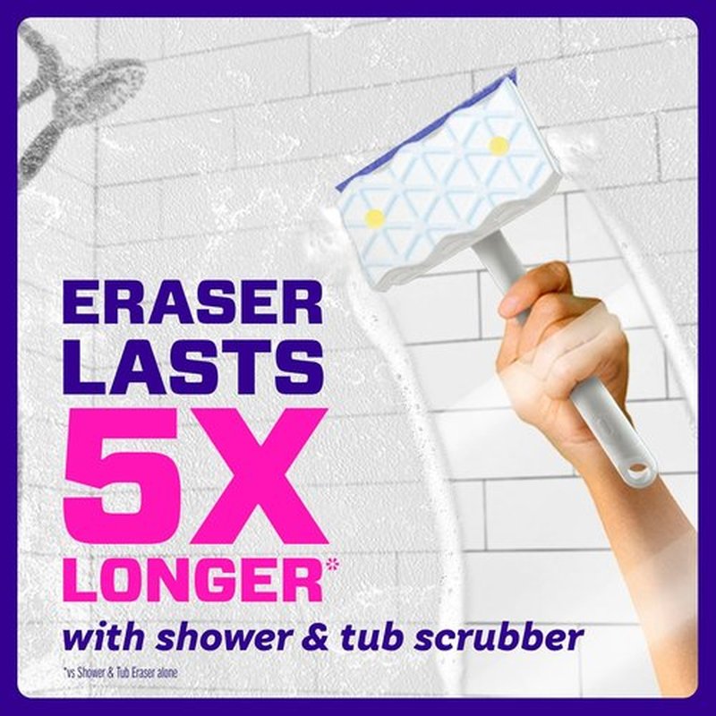 Mr. Clean Magic Eraser Sponge - Powerful Soap Scum Remover for Bathroom & Shower | 6 Count, Lemon Scent