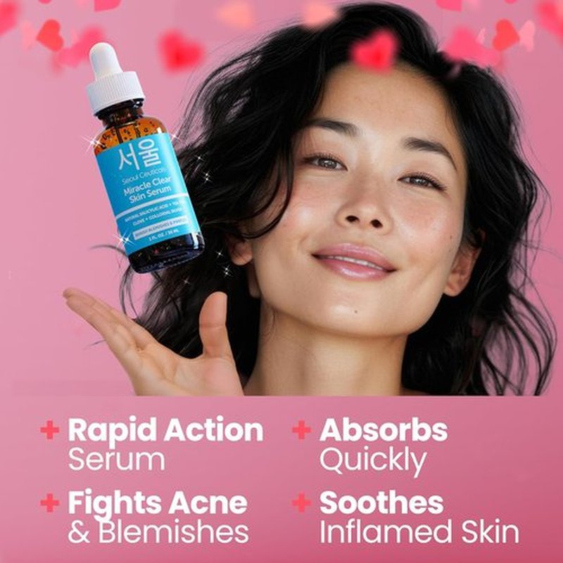 SeoulCeuticals Acne Serum - Rapid Action Skin Care Treatment with Salicylic Acid & Tea Tree | 1oz