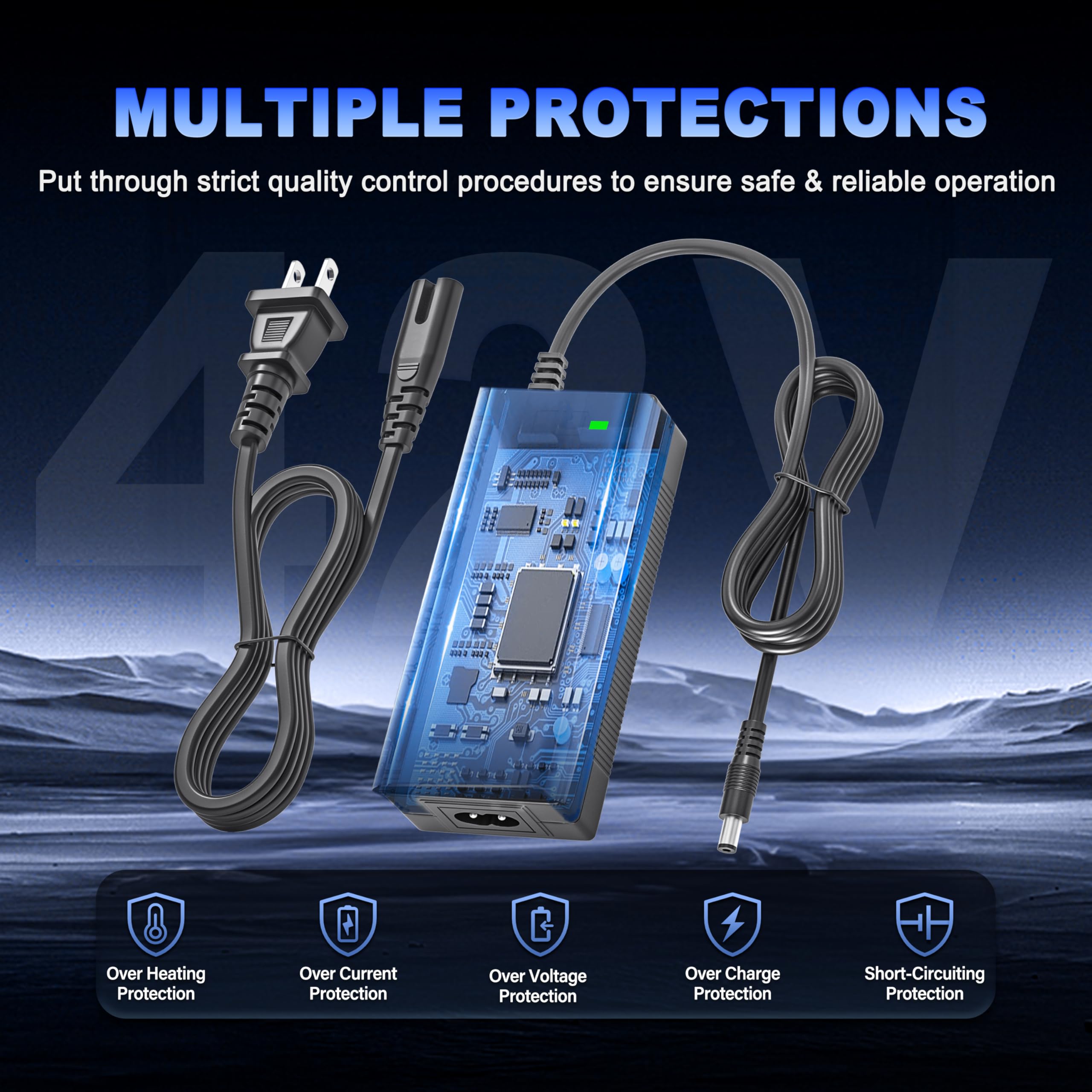 42V 2A Scooter Charger Compatible with Gotrax GXL V2, G2, G3, G4, Apex, Eclipse, Rival, XR Elite, Tour XP Electric Power Supply Compatible with Gotrax Alpha XL Charger