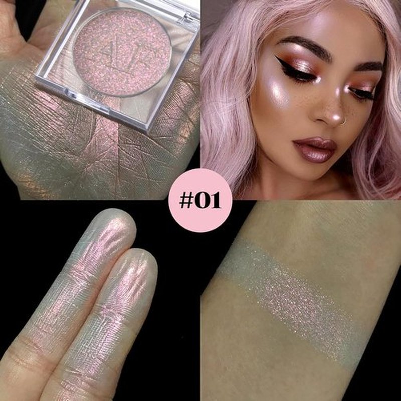 Regine Switzerland Highlighter Makeup Palette - Long-Lasting Formula for Sheer Glow | Translucent Pink & Silver Shimmer