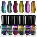 Morovan Fingernail Nail Polish Set: Holographic Metallic Ombre Lacquer Air Dry Nail Polish Regular Nail Pack 0.27oz Glitter Finger Nail Bulk Toenail Polish Kit Halloween Fall Gift for Women