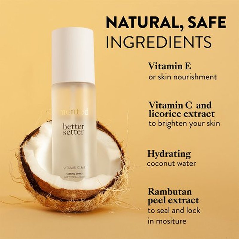 Mented Cosmetics Better Setter Setting Spray, Alcohol Free Makeup Setting Spray Finishing Spray for Makeup with Vitamin C + Coconut Water, Hydrating Facial Spray, Vegan, Cruelty Free, Fragrance Free