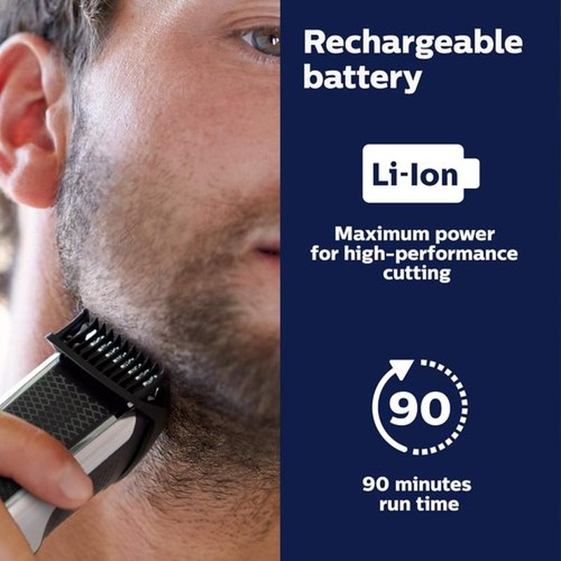 Philips Norelco Beard Trimmer & Hair Clipper Series 5500 - Cordless, Washable Design, No Blade Oil Needed - BT5511/49