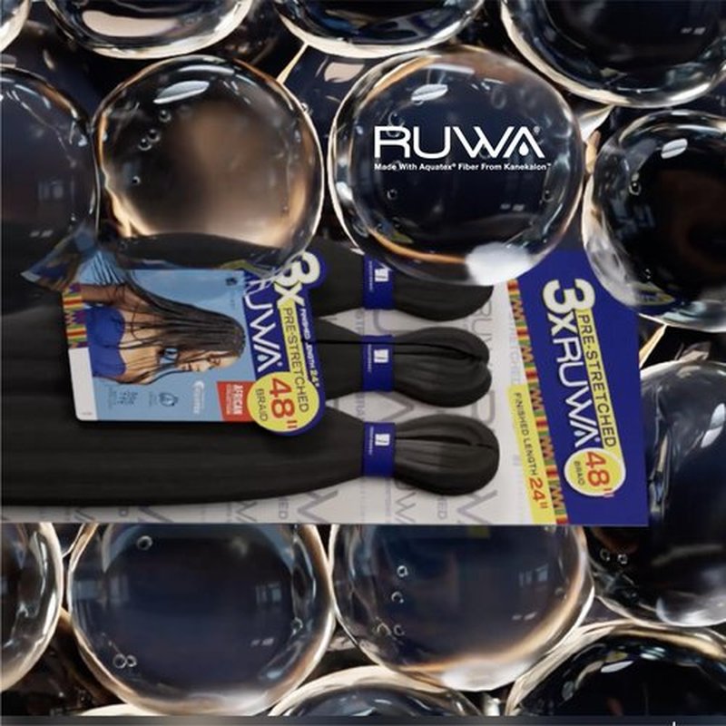 Sensationnel Ruwa prestretched braiding hair - 3x 54 inch water repellent kanekalon fast dry synthetic sports itch free (1 pack, 4 MEDBROWN)