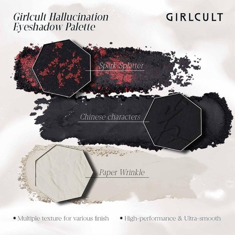GIRLCULT 4-Color Eyeshadow Palette - Highly Pigmented Matte & Glitter Long-Lasting Eyeshadow Quad, Blendable Radiant Finish with Built-in Mirror for Precision Application #52