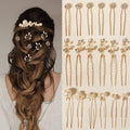 18 Pieces Gold Hair Accessories For Women Pearl Crystal Bridal Hair Pins Rhinestone Wedding HairPieces for Bride Bridesmaids