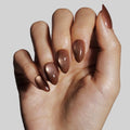 Celebritips Nail Art Press-Ons | Cinnamon Powder, Short Almond Nails, Reusable, Salon Quality Fall Nails | 16 sizes - 32 Nails Kit with Super-hold Nail Glue and Sticky Tabs