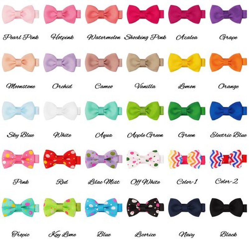 JOYOYO Baby Hair Bows in Pairs 60pcs 1.6" Tiny Small Grosgrain Ribbon Bow with Fully Lined Clips for Baby Girls Toddlers Infants