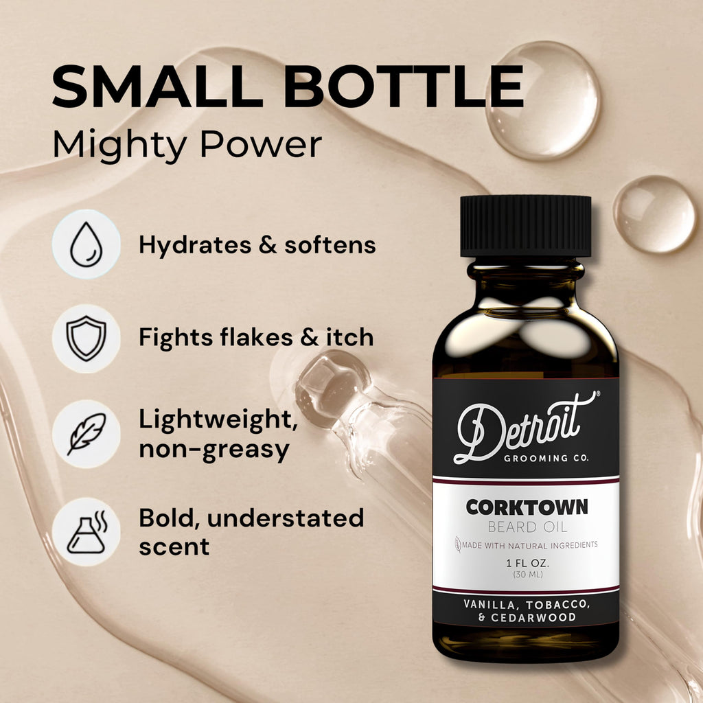 Detroit Grooming Co. Beard Oil | Corktown | Natural Formula, 1 oz