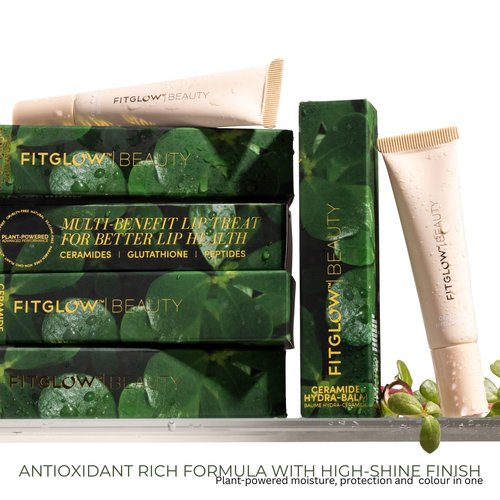 Fitglow Beauty Ceramide Hydra-Balm Lip Gloss | Hydrating Lip Serum with Peptides & Glutathione | Plumping & Anti-Aging Lip Treatment, Dry & Chapped Lip Repair | Vegan & Cruelty-Free | 12g - Watermelon