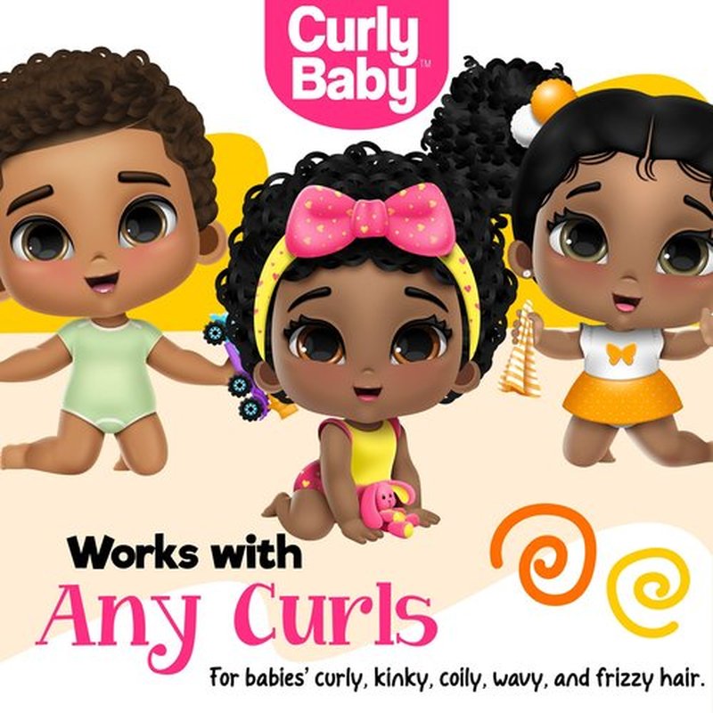 CurlyBaby Curly Detangling Condish - Gentle Spray Conditioner for Babies & Kids, Detangles, Moisturizes, Conditions Curly, Kinky & Coily Hair - Cruelty-Free, Dermatologist Tested, 8 oz