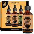 SilkyShark Beard Oil - 3 Pack (90ml) | Hydrating Growth & Conditioning Oil for Men - Sandalwood, Cedarwood, Sweet Orange Scents