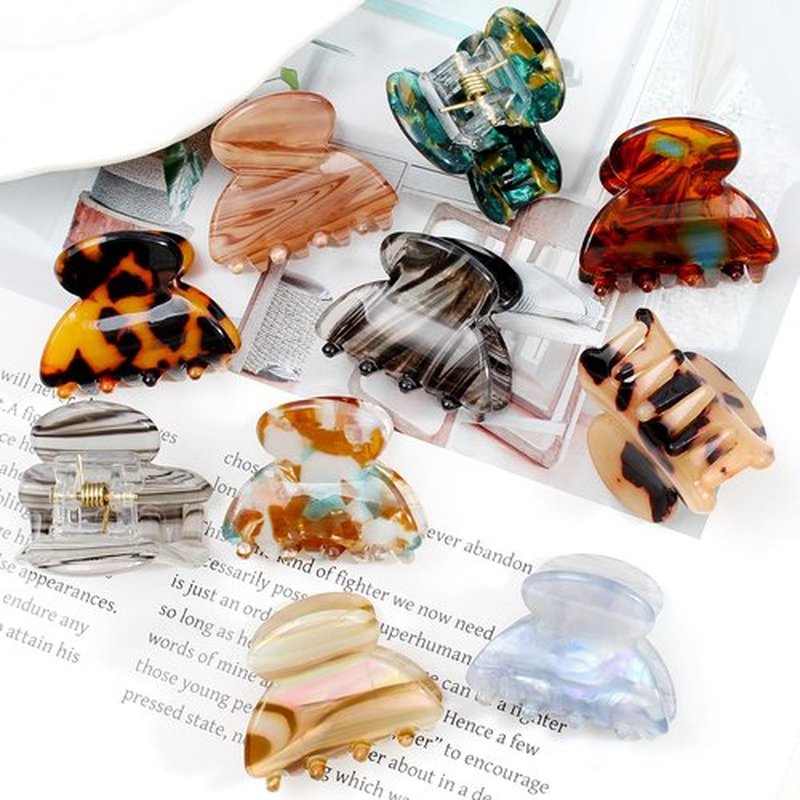 Bgffuy 10 Pack Small Hair Claw Clips for Women Girls - 1.18 Inch Mini Tortoise Shell Acrylic Claw Clips French Barrettes Non-Slip Strong Hold for Thin/Thick Hair