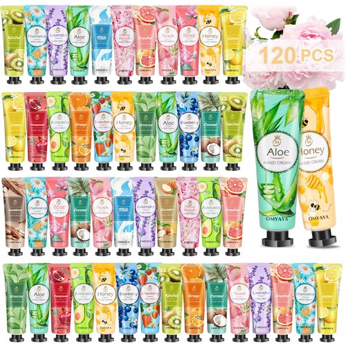Skiennix Mini Hand Cream Gift Set - 120 Pack Travel Size Lotion for Dry Cracked Hands | Perfect Teacher Appreciation & Valentine's Day Gifts